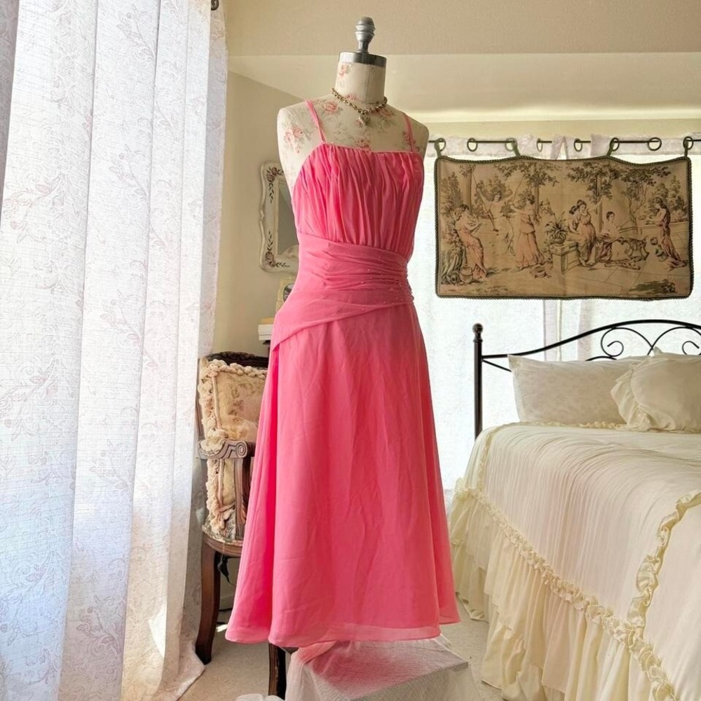 impressions pink formal midi fairy‎ dress size 10